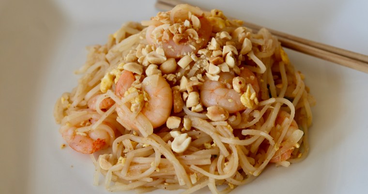 Pad thai med scampi
